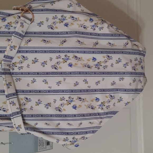 NWT ANTONIO MELANI BLUE BELTED ABYSS FLORAL/STRIPED ONE PIECE SWIMSUIT SZ L - Picture 8 of 16